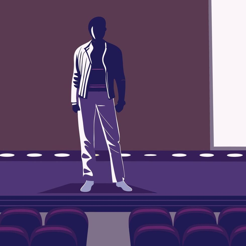 Runway Model Pose Fashion Show Silhouette vector