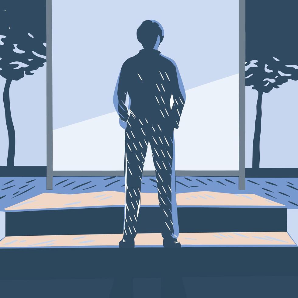 Contemplation A Silhouette at the Threshold vector