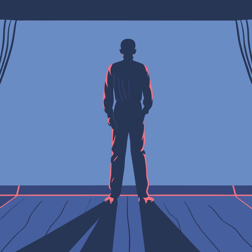 Facing the Unknown A Silhouette of Introspection vector