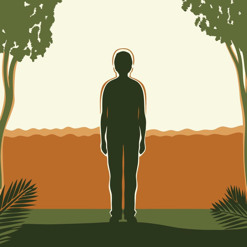 Finding Peace Solitude, Nature, and Inner Reflection vector