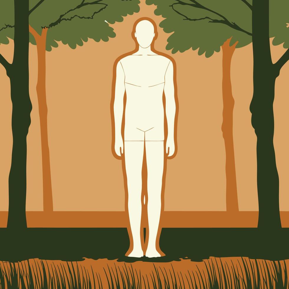 Human Figure in Nature A Study of Form and Environment vector