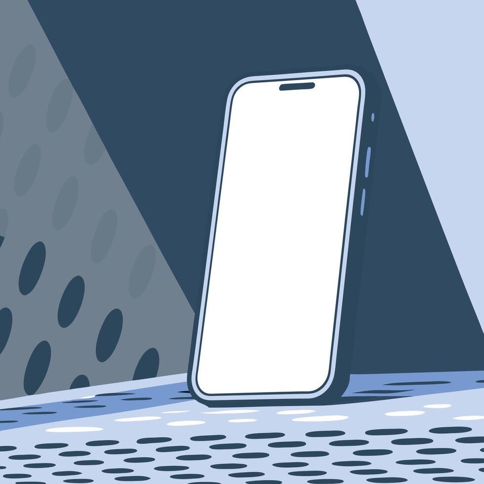 Modern Smartphone Mockup Blank Screen, Trendy Design vector