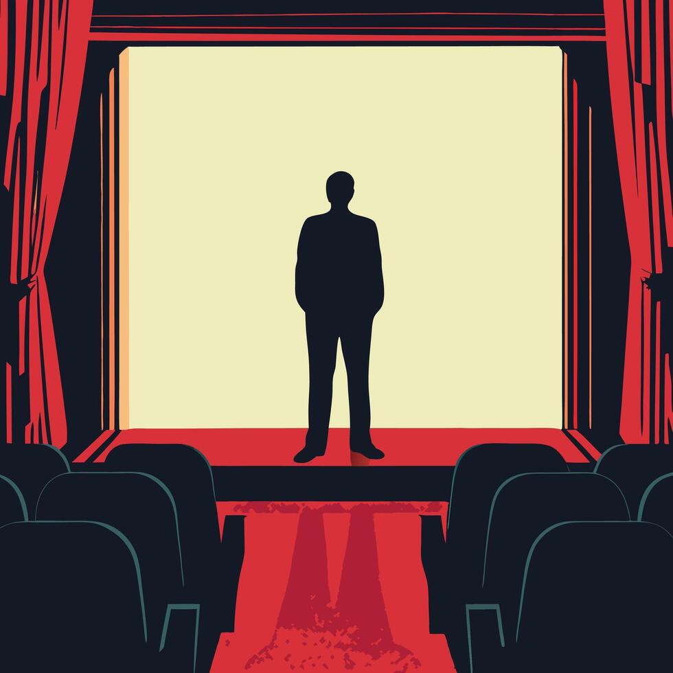 A Single Figure on Stage An Exploration of Performance and Solitude vector