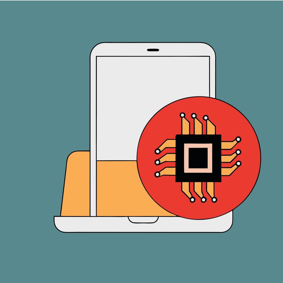 Mobile Device Processor Performance, Speed, and Efficiency vector