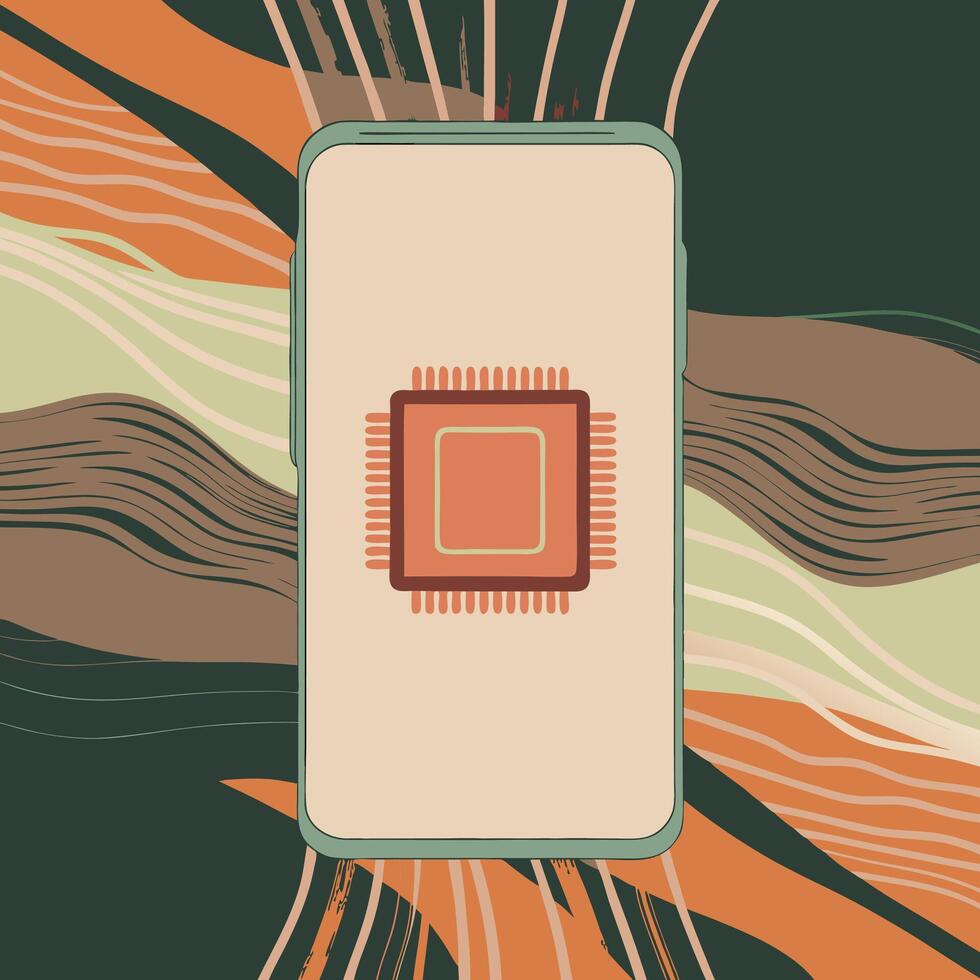 Smartphone Processor Power and Performance in Mobile Devices vector