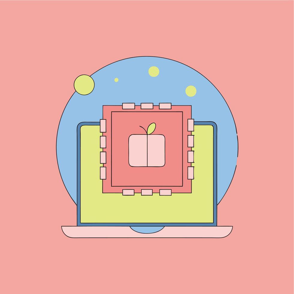 Laptop Computer Processor Upgrade Improved Performance and Speed vector