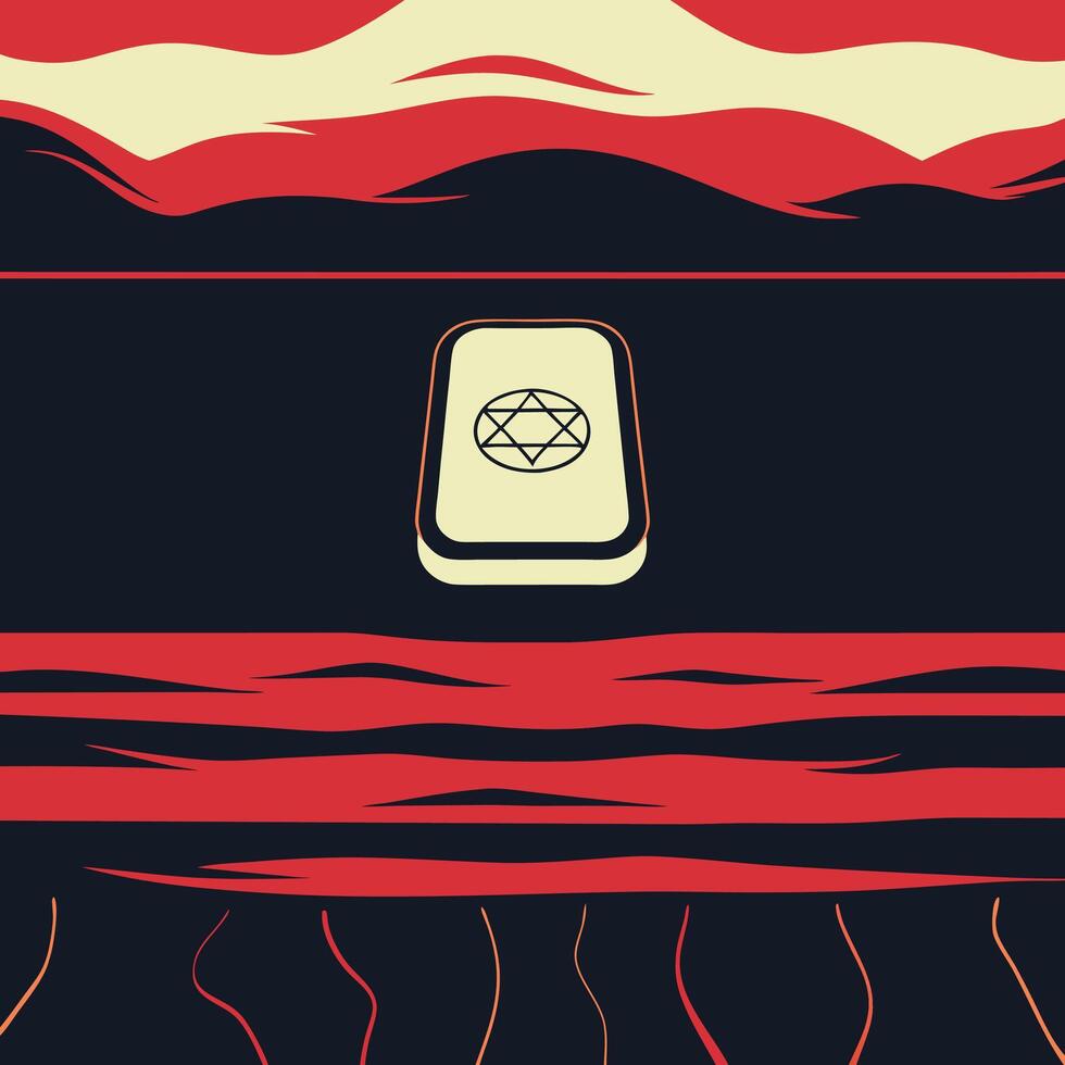 Mystic Card Star of David, Desert Landscape vector