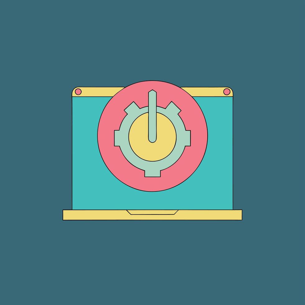 Laptop Power Management System Optimization Efficiency vector