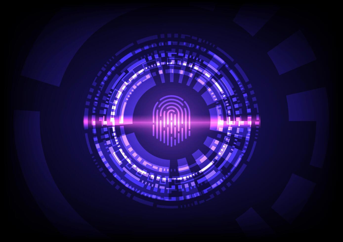 Abstract background with fingerprint and hud dashboard vector