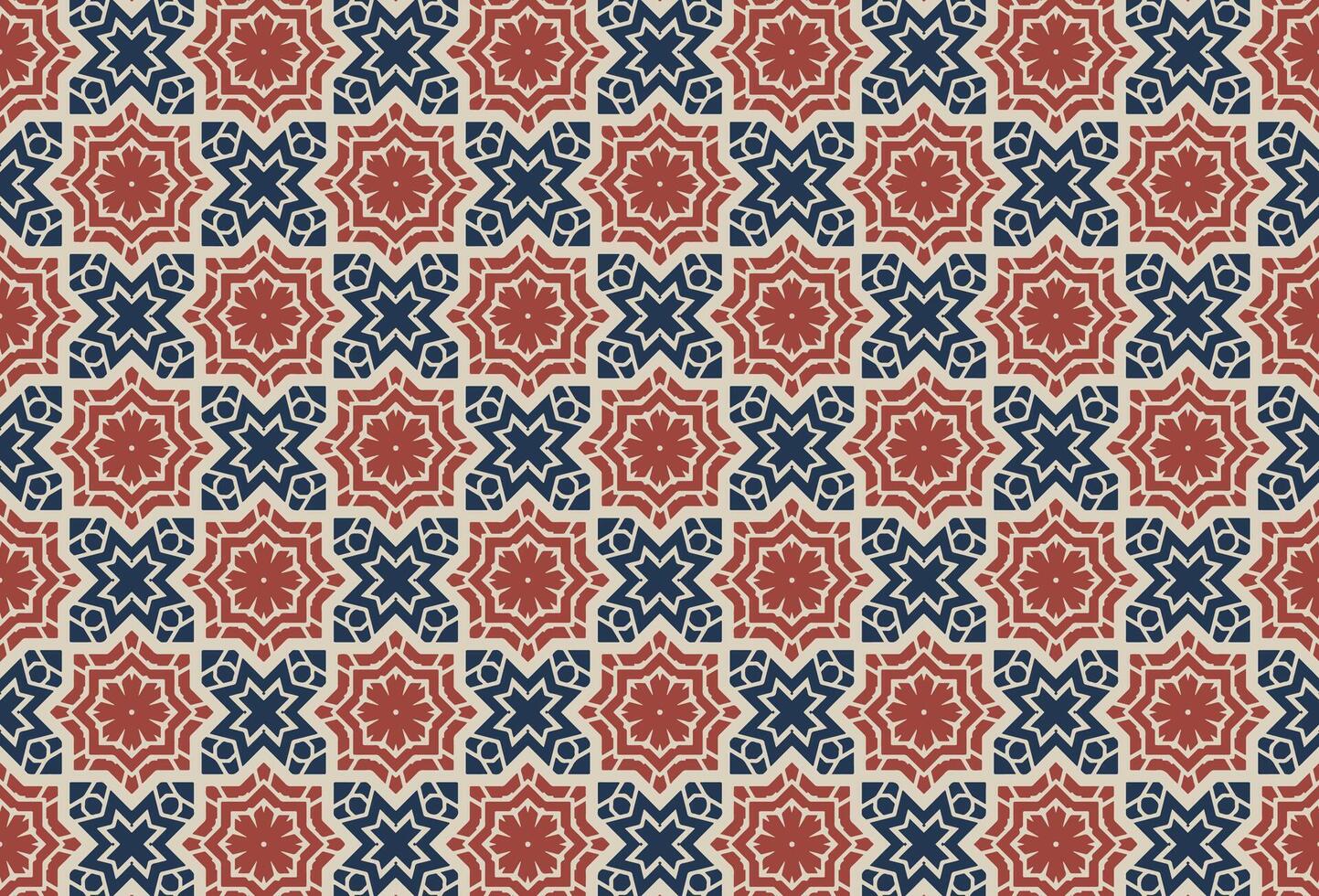 Traditional geometric tile design pattern vector