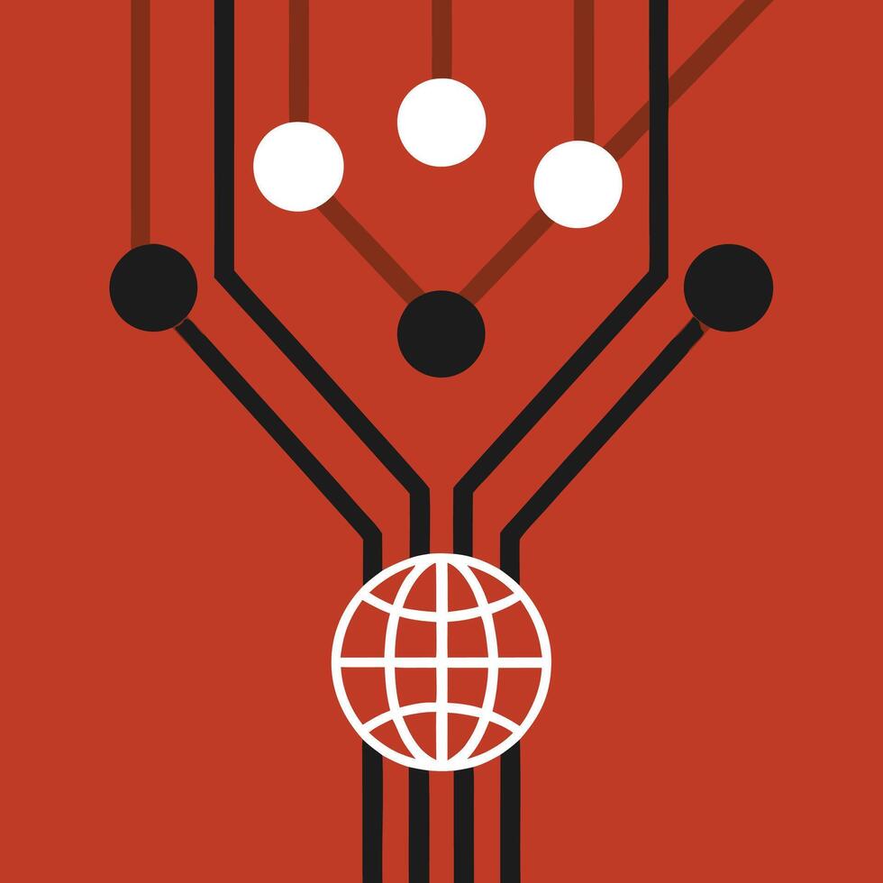 Global Network Connectivity Data Flow and Interconnection vector