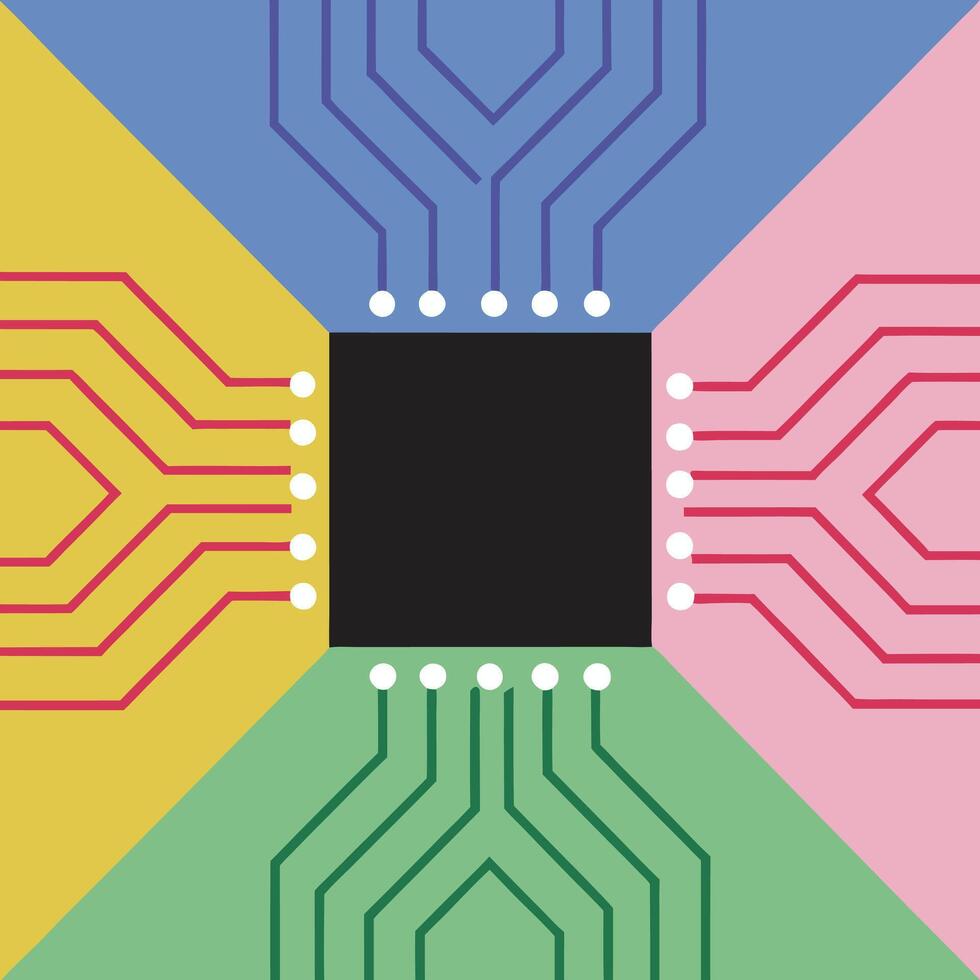 Integrated Circuitry Network Connections and Data Flow vector