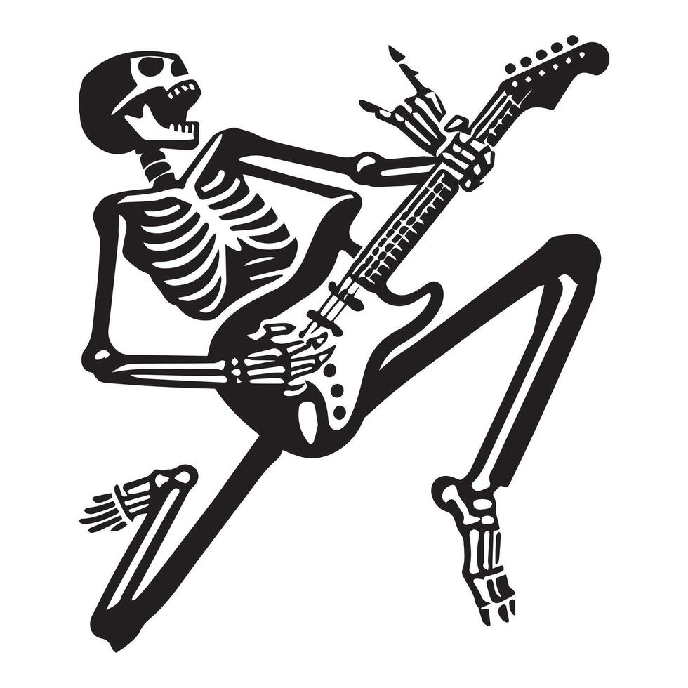Bone Shredder Guitarist Illustration vector