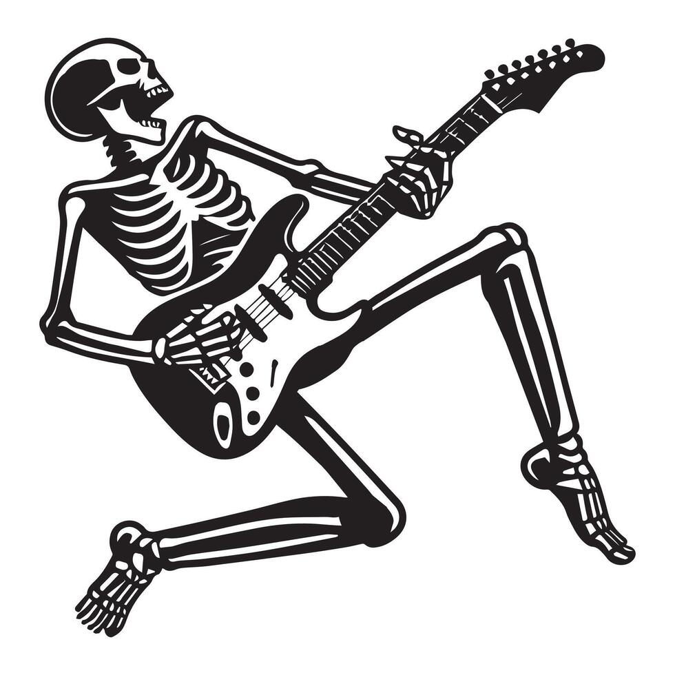Guitarist in Bone Form vector