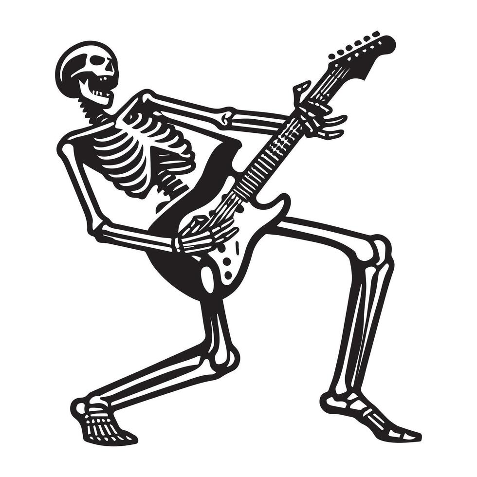 Skeleton Strumming the Guitar Design vector