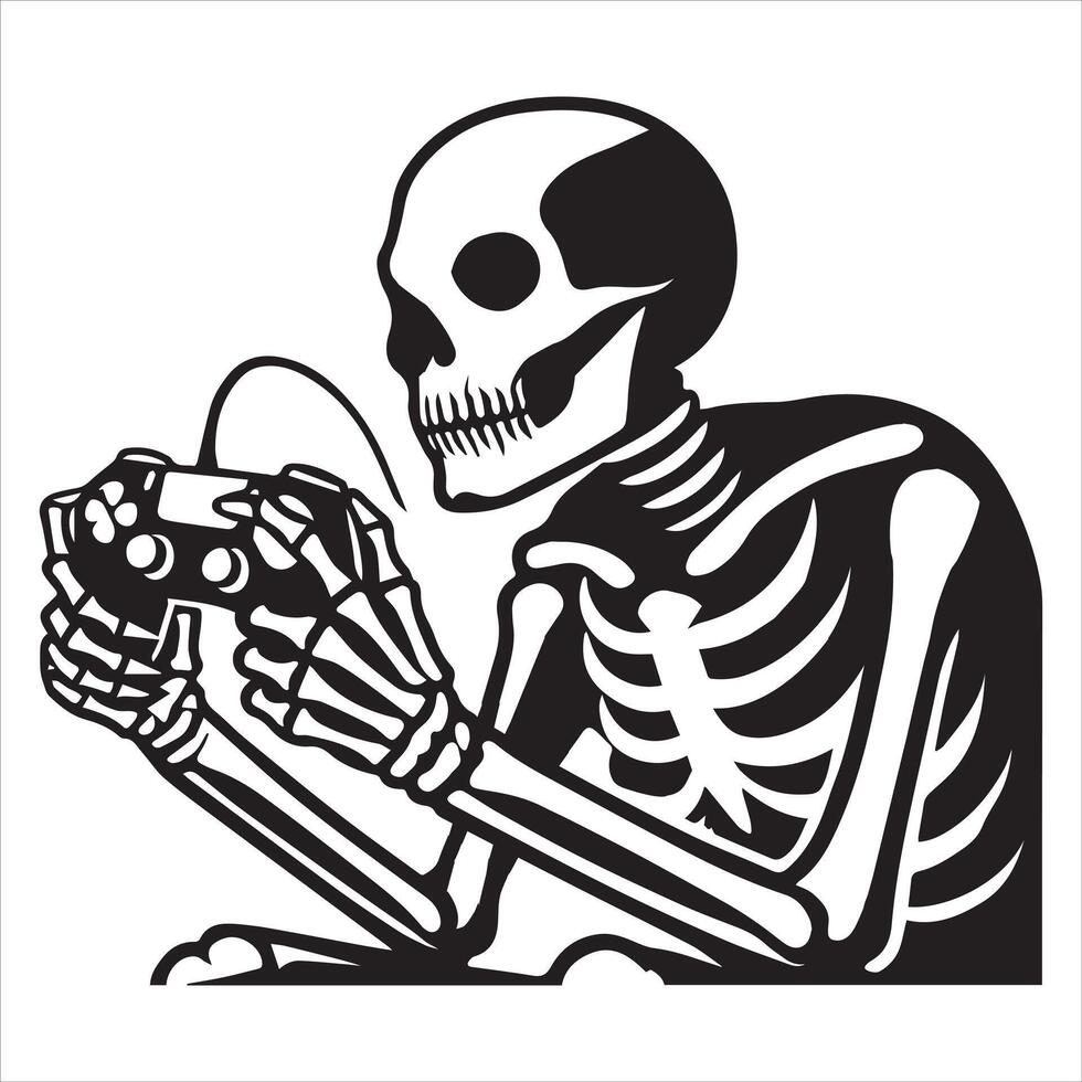 Gaming Skeleton Artwork Design vector
