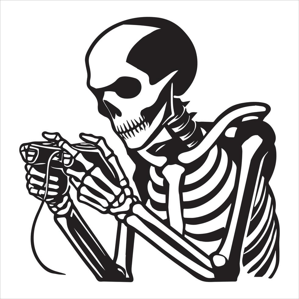 Gaming Skeleton Artwork Design vector