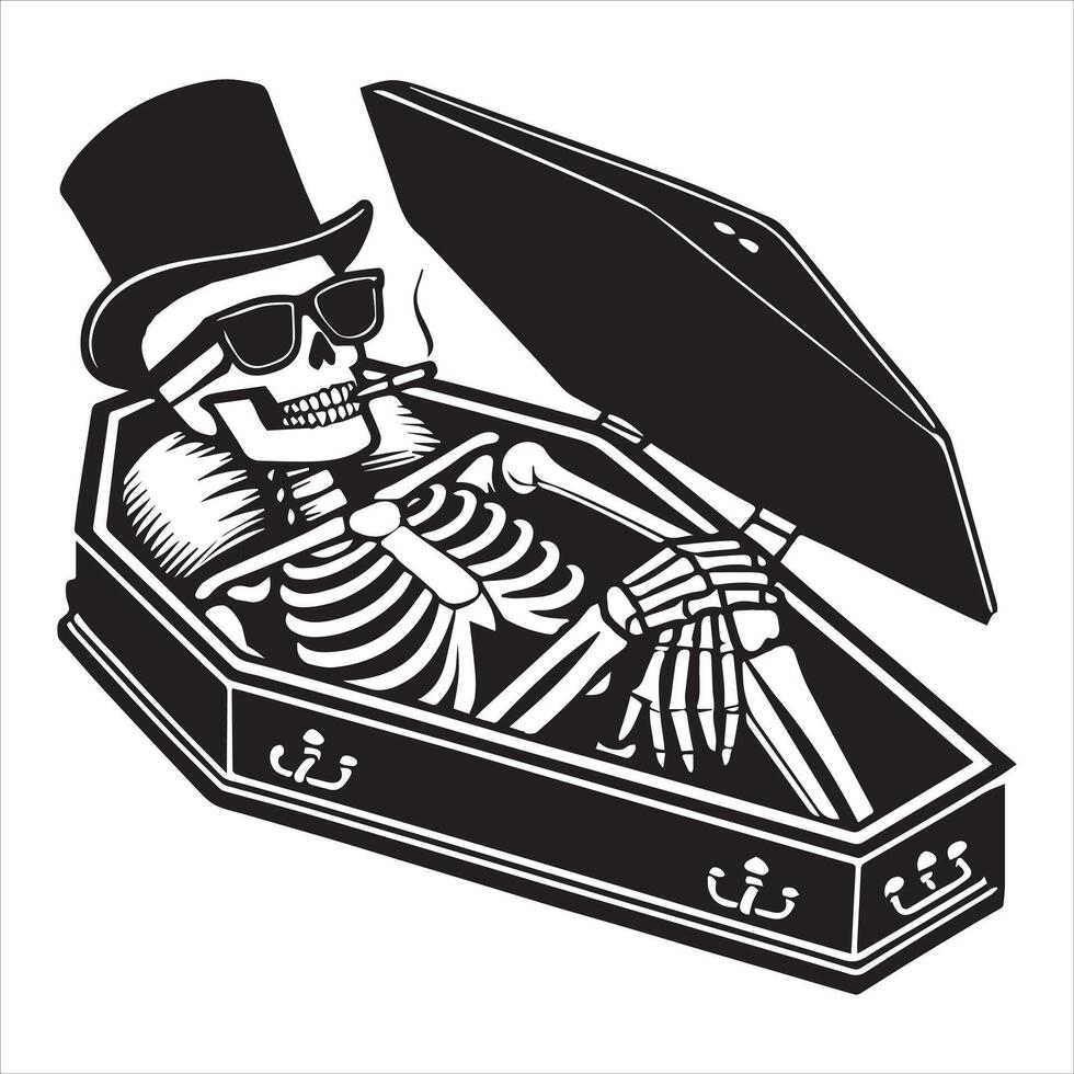 coffin Skull clipart Design vector