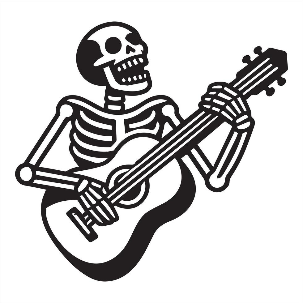 Guitar-Wielding Skeleton Artwork vector