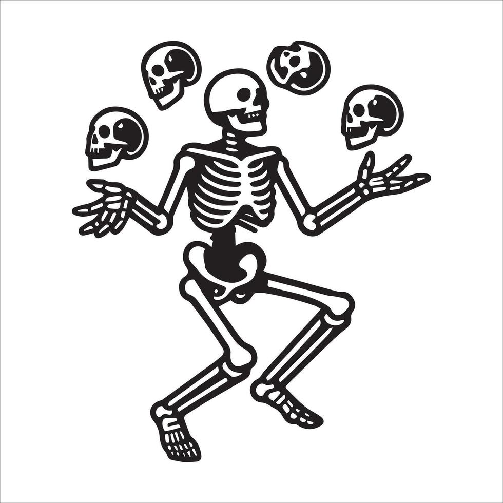 Skeleton Juggling Bones Design vector