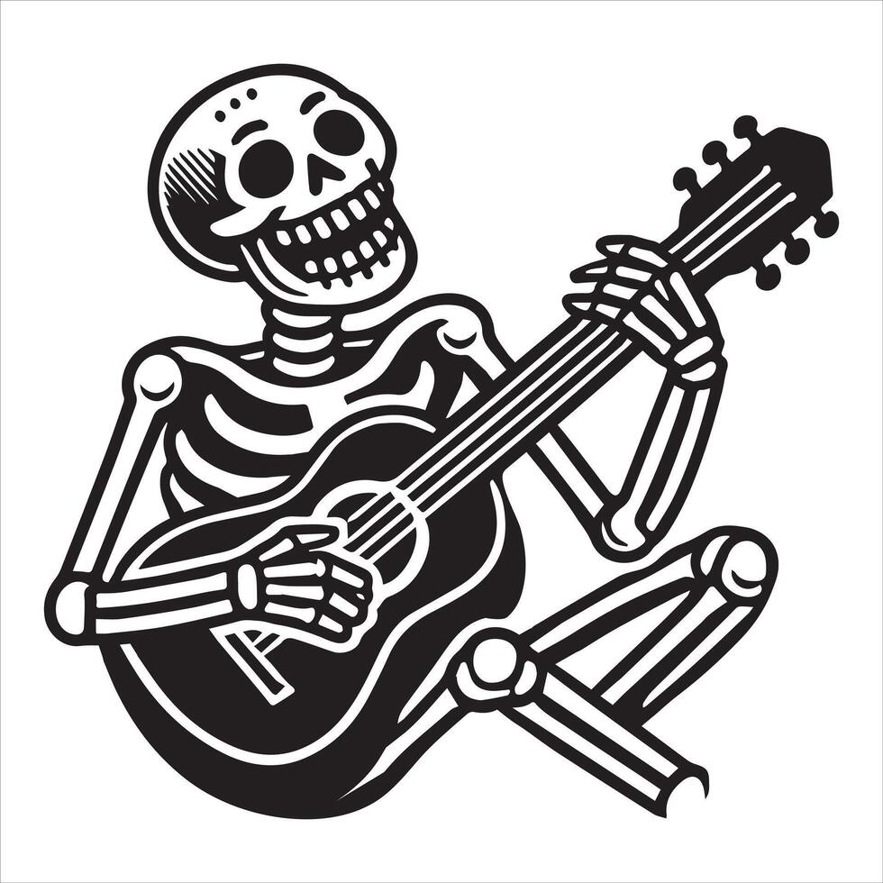 Skeleton Rocker Illustration Design vector