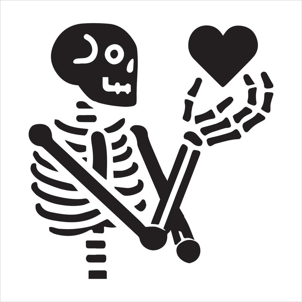 Holding Love in Bone Hands Design vector
