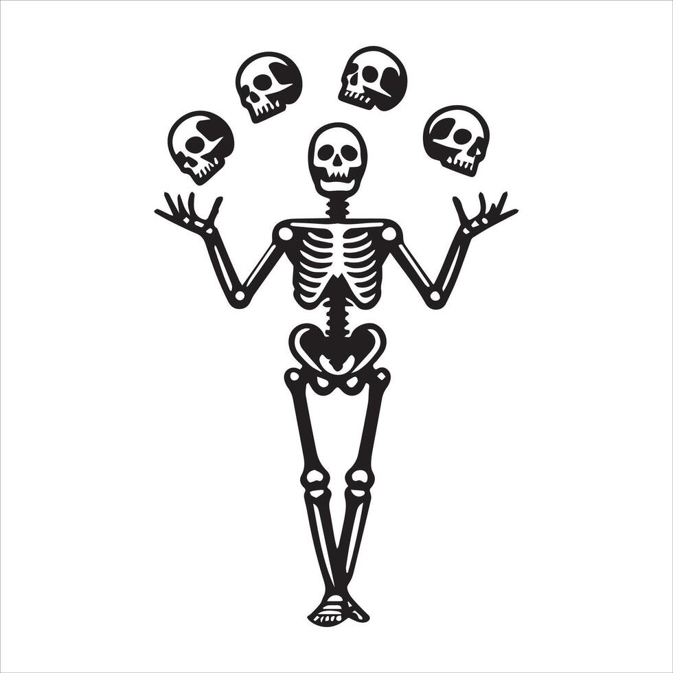 Skeleton Performing a Juggling Act vector
