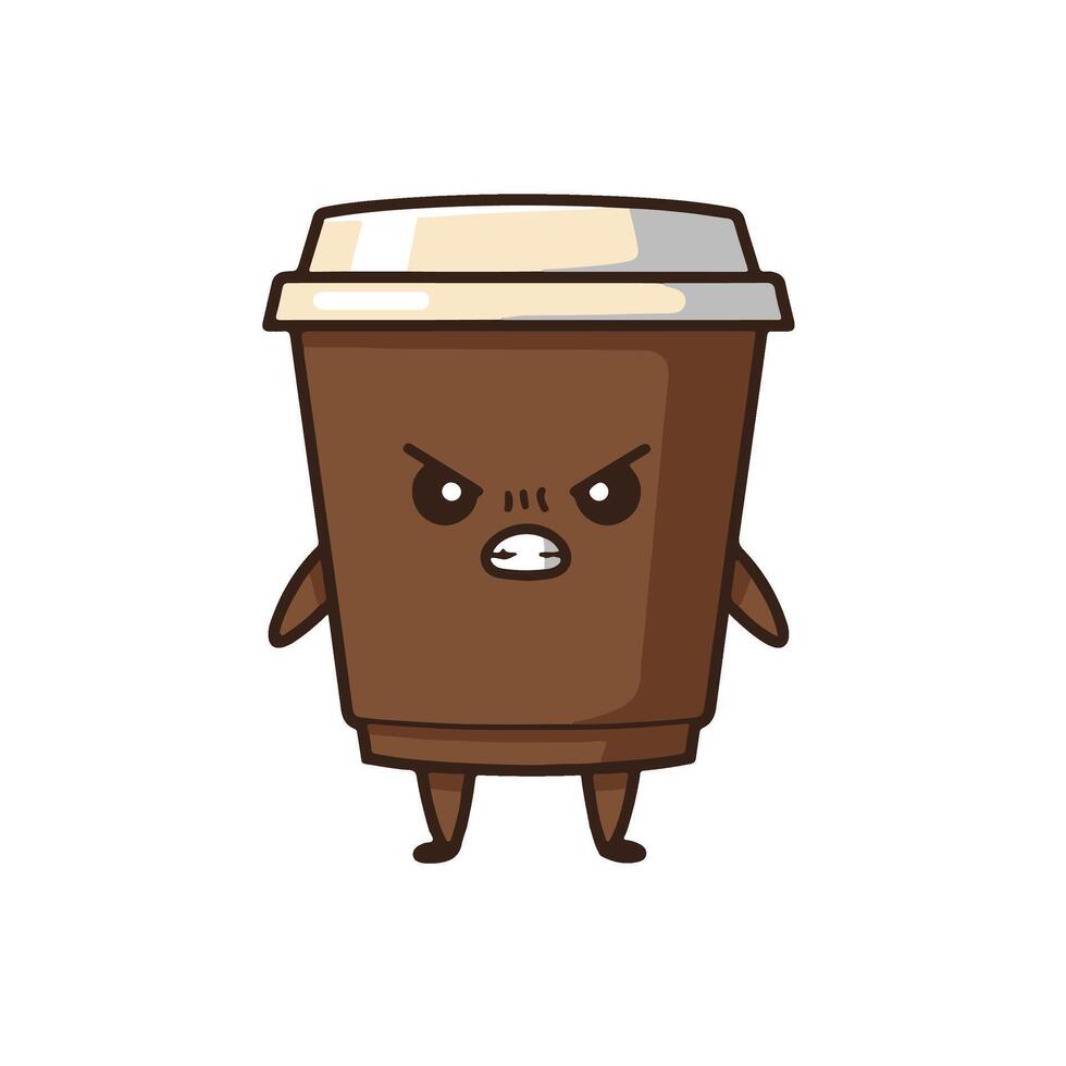 Friendly Coffee Cup with a Cute and Cheerful Cartoon Style vector