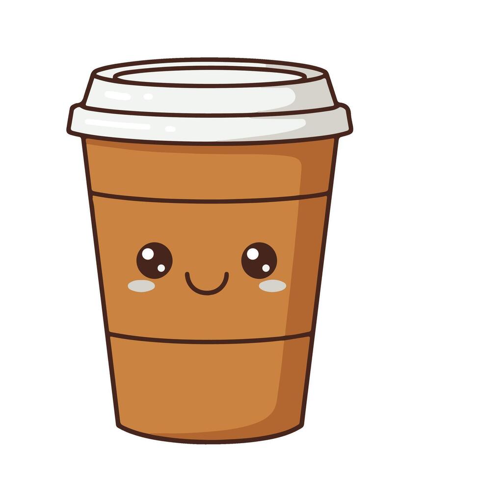 To-Go Coffee Cup with a Cute and Friendly Smile vector