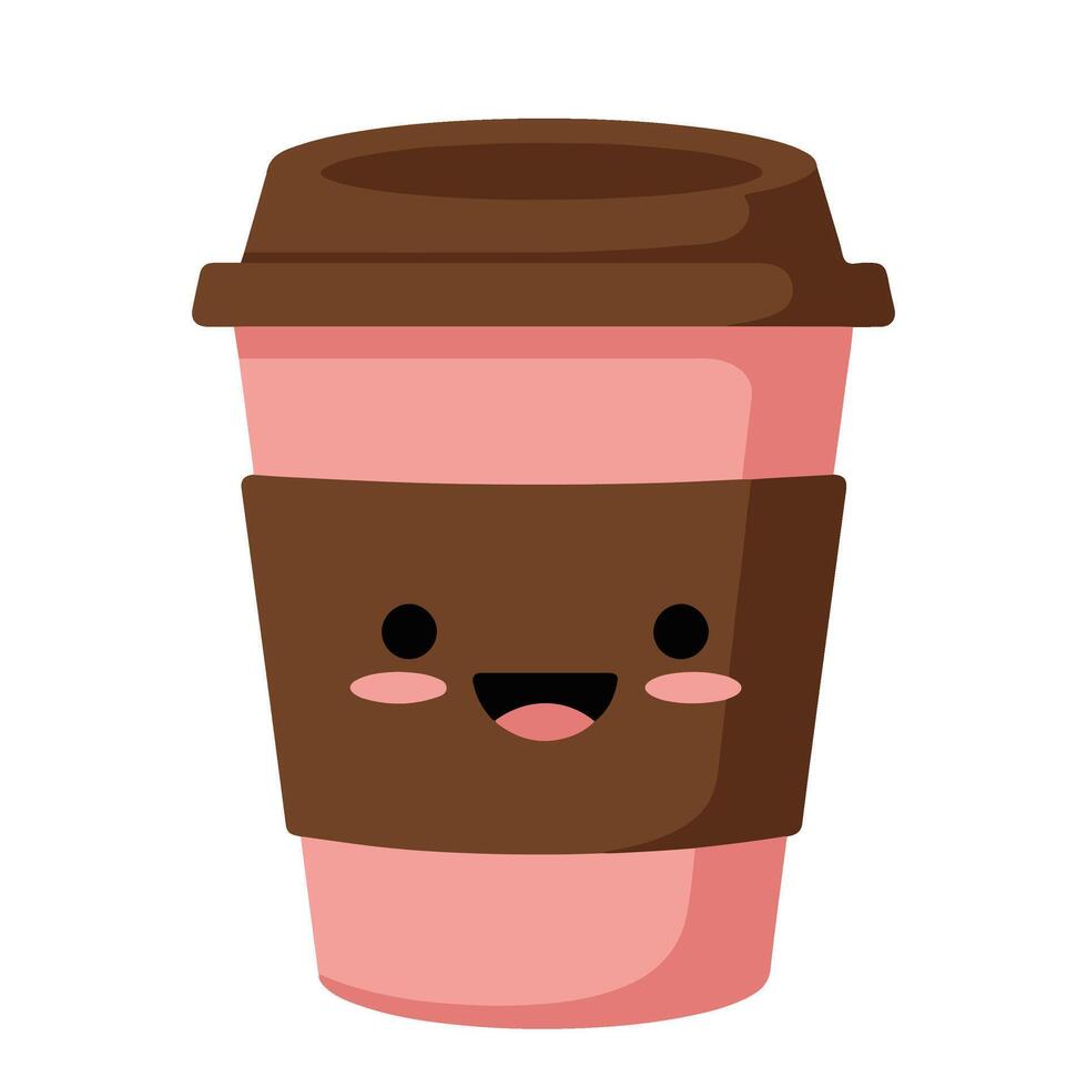 Happy Coffee Cup Design with a Sweet and Friendly Vibe vector
