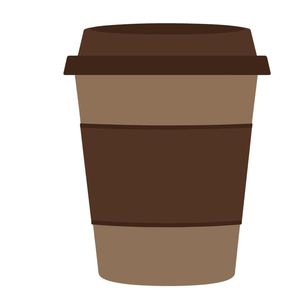 Cute Coffee Cup with Lid and a Friendly Cartoon Expression vector