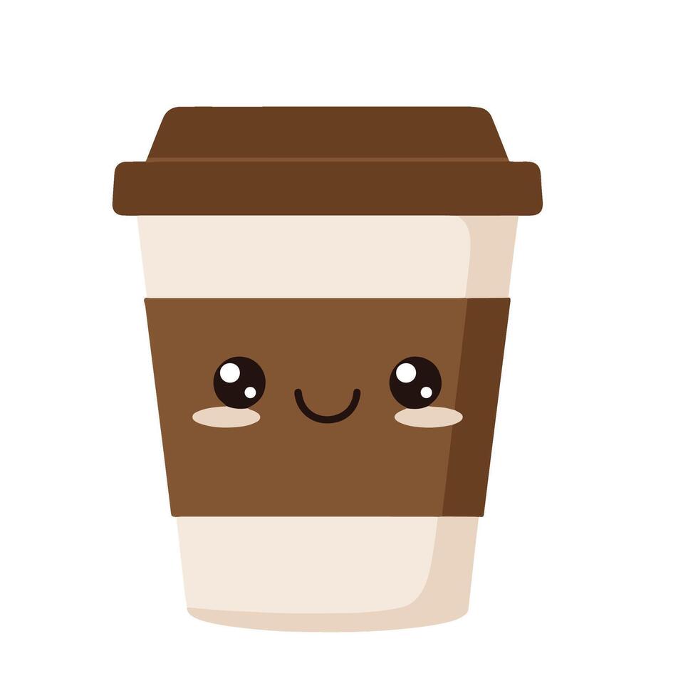Happy Coffee Cup with a Cute and Cheerful Design vector