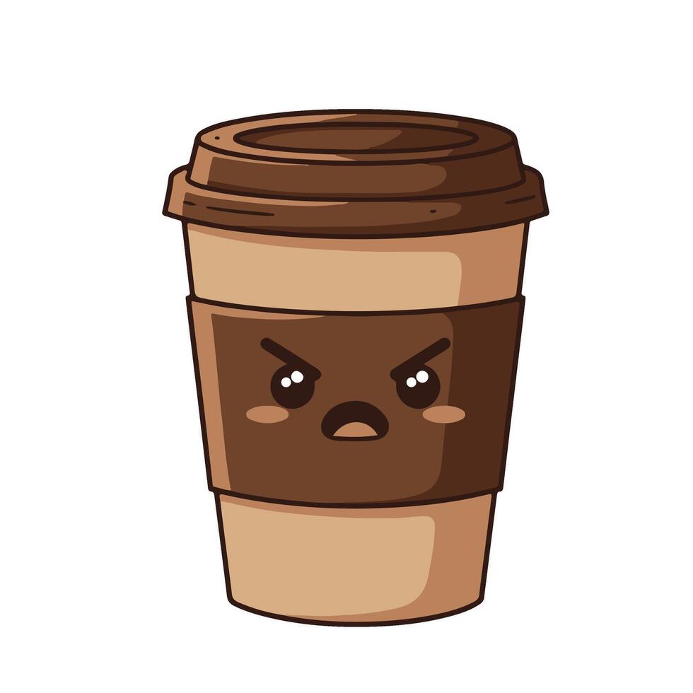 Cute Coffee Cup Illustration with a Happy and Friendly Style vector