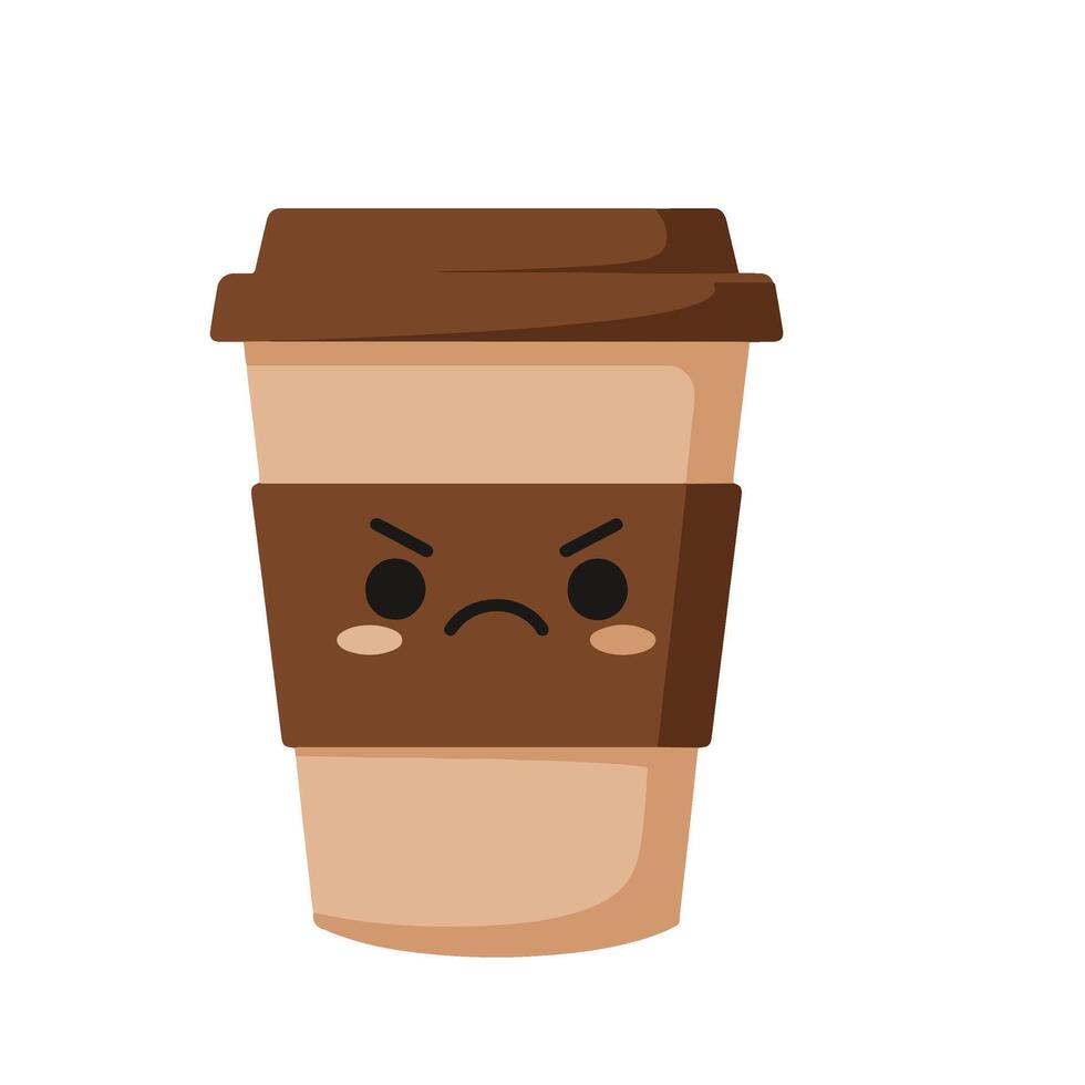 Adorable Coffee Cup with a Lid and a Friendly Smile vector