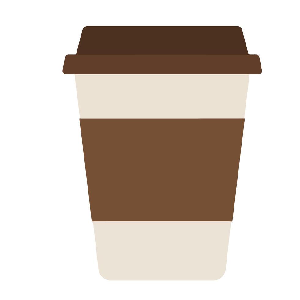 Friendly Coffee Cup with a Fun Cartoon Style and Lid vector