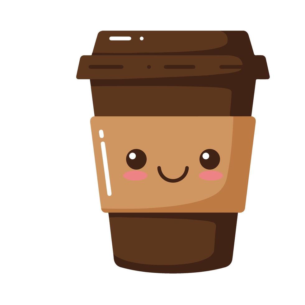 Adorable Coffee Cup Design with a Cute and Happy Vibe vector
