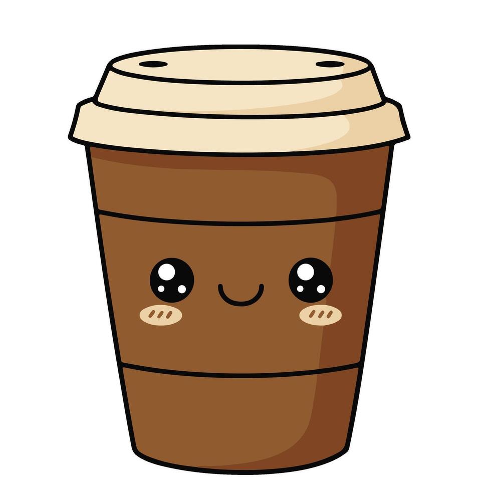 Cute Coffee Cup Design with a Happy and Friendly Face vector