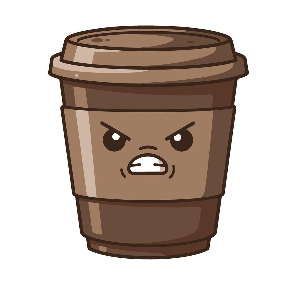 Happy Coffee Cup Art with a Cute and Friendly Expression vector