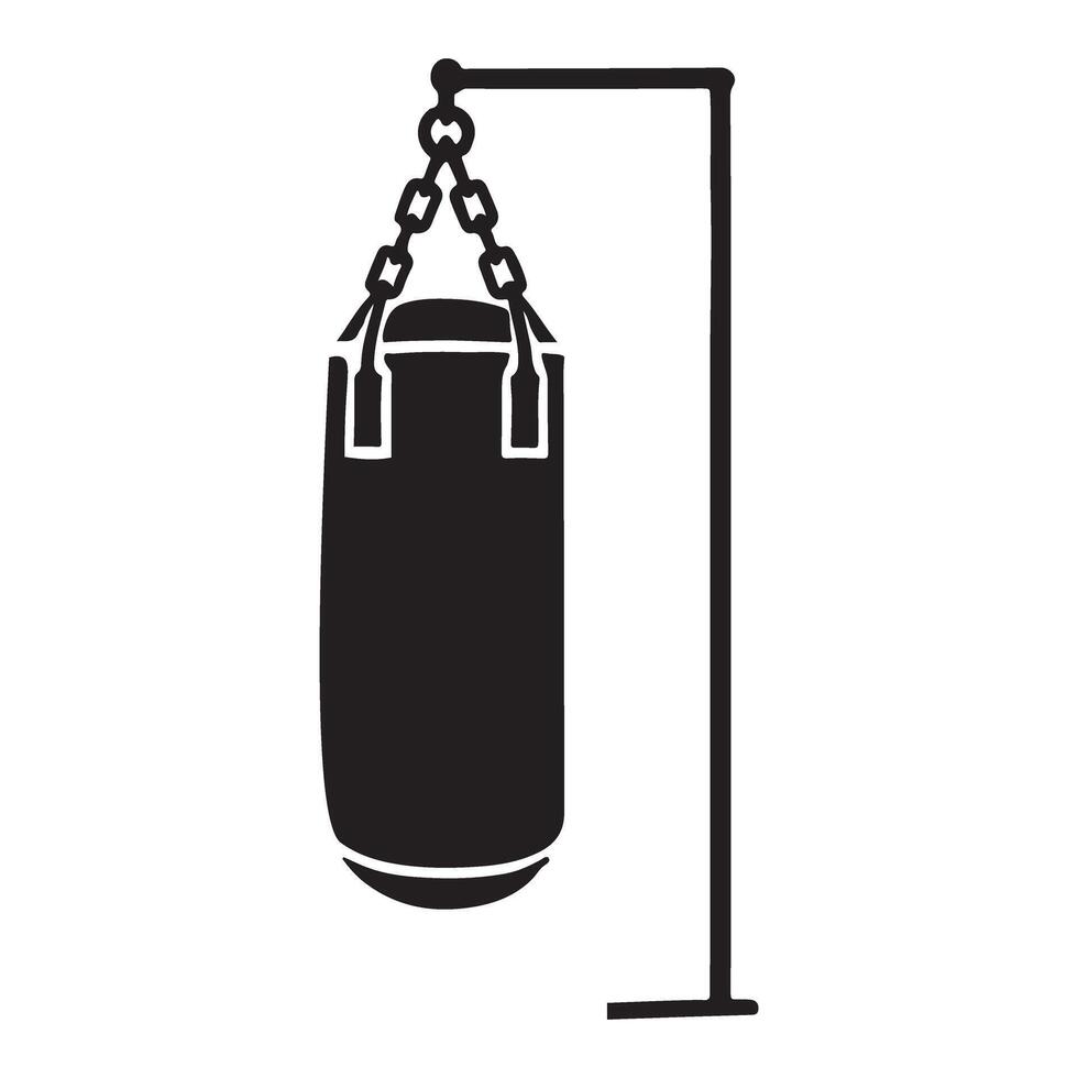 Silhouette of a Freestanding Heavy Bag for Boxing vector
