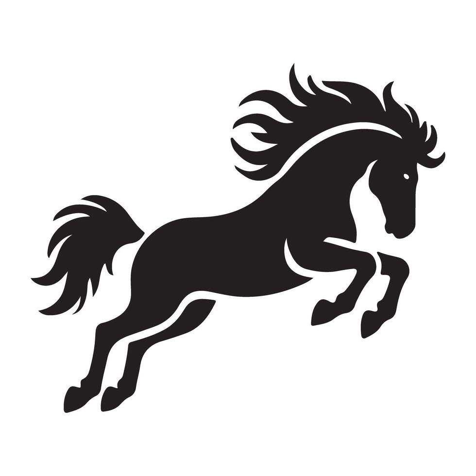 Majestic Silhouette of a Leaping Horse vector