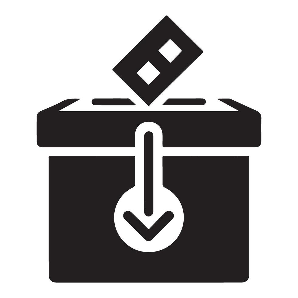 Ballot Box Silhouette with Voting Slip Illustration vector