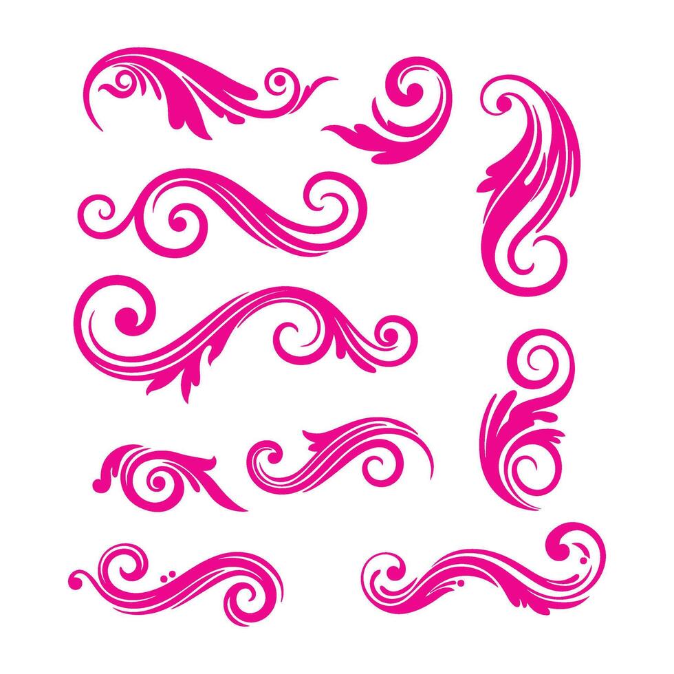 Beautiful Floral Flourishes for Craft Projects vector