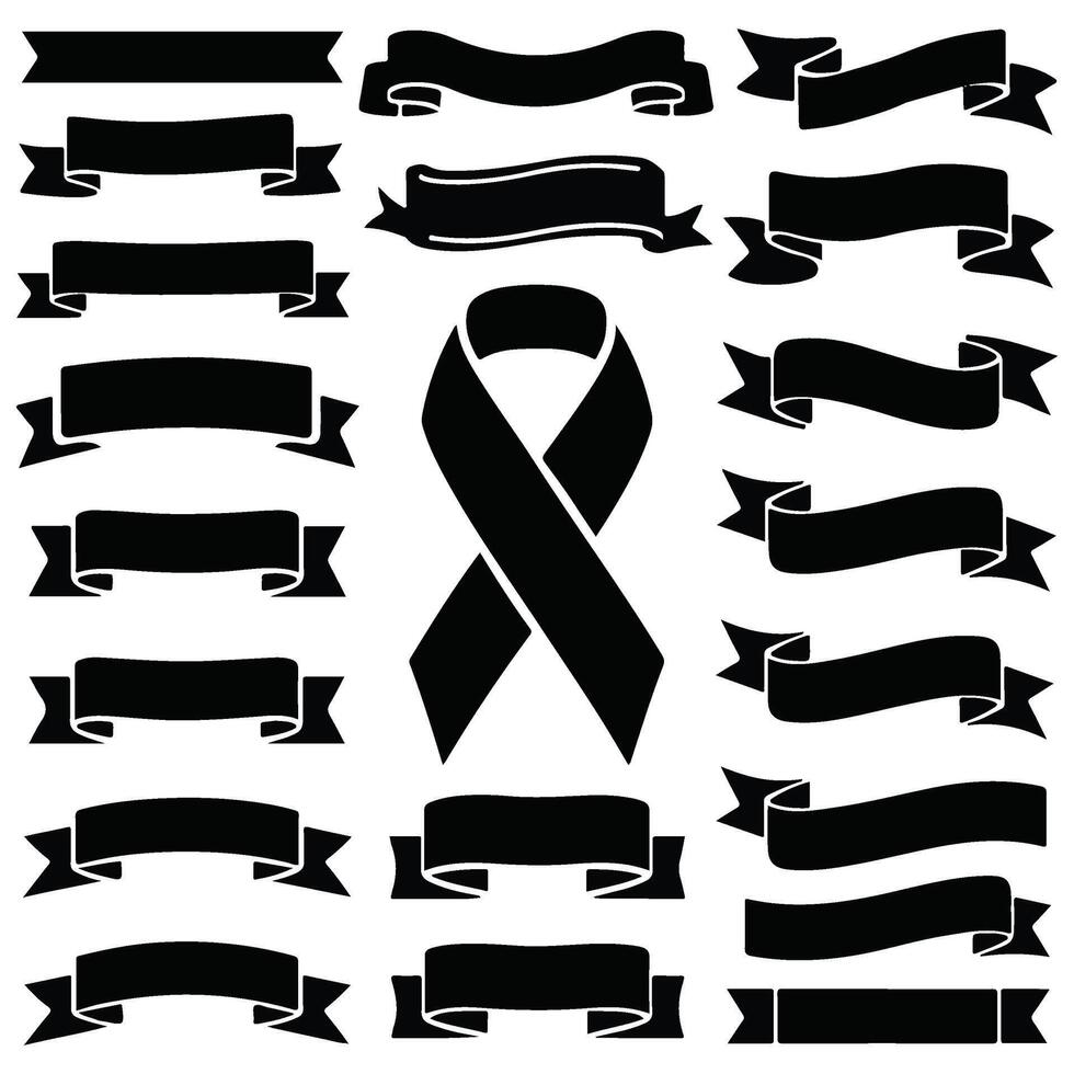 Sophisticated Ribbon and Banner Set for Crafting Ideas vector
