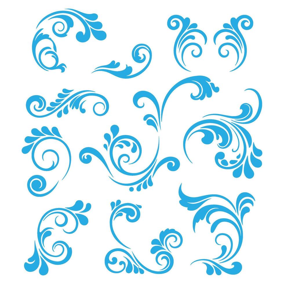 Delicate Floral Swirls for Greeting Card Designs vector