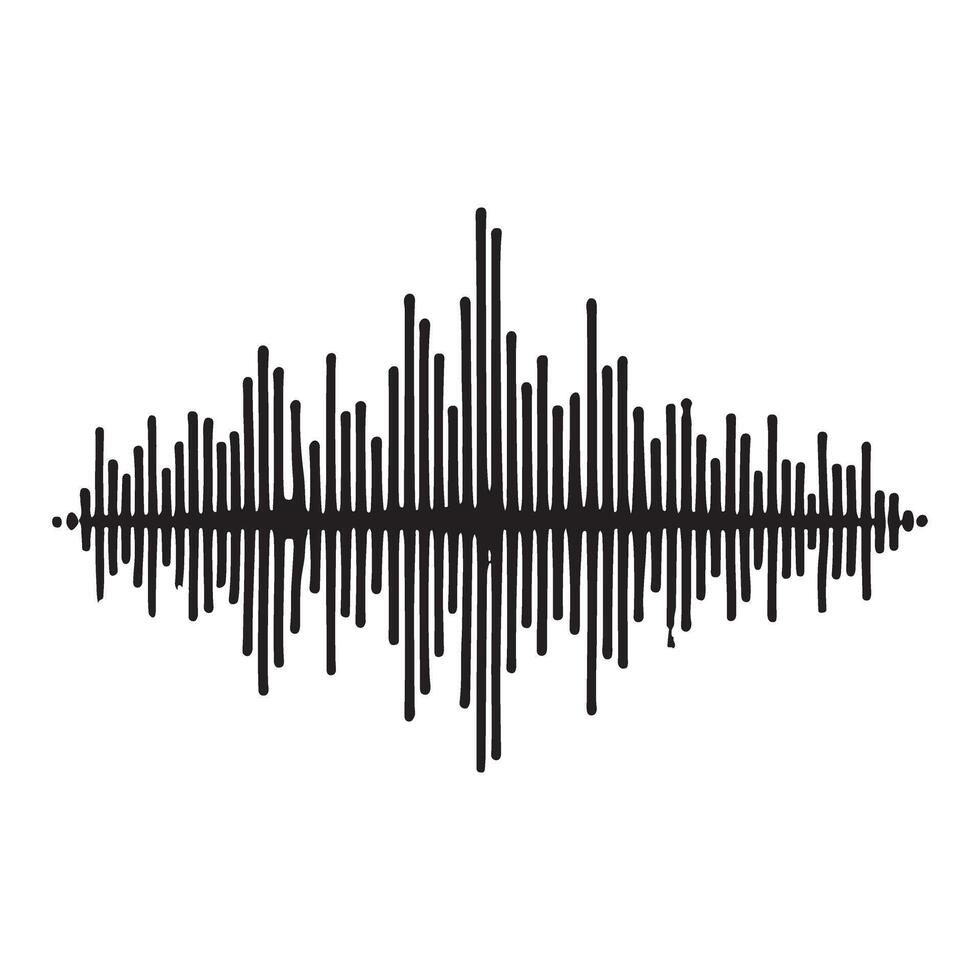 Sound Waveform Silhouette Graphic vector
