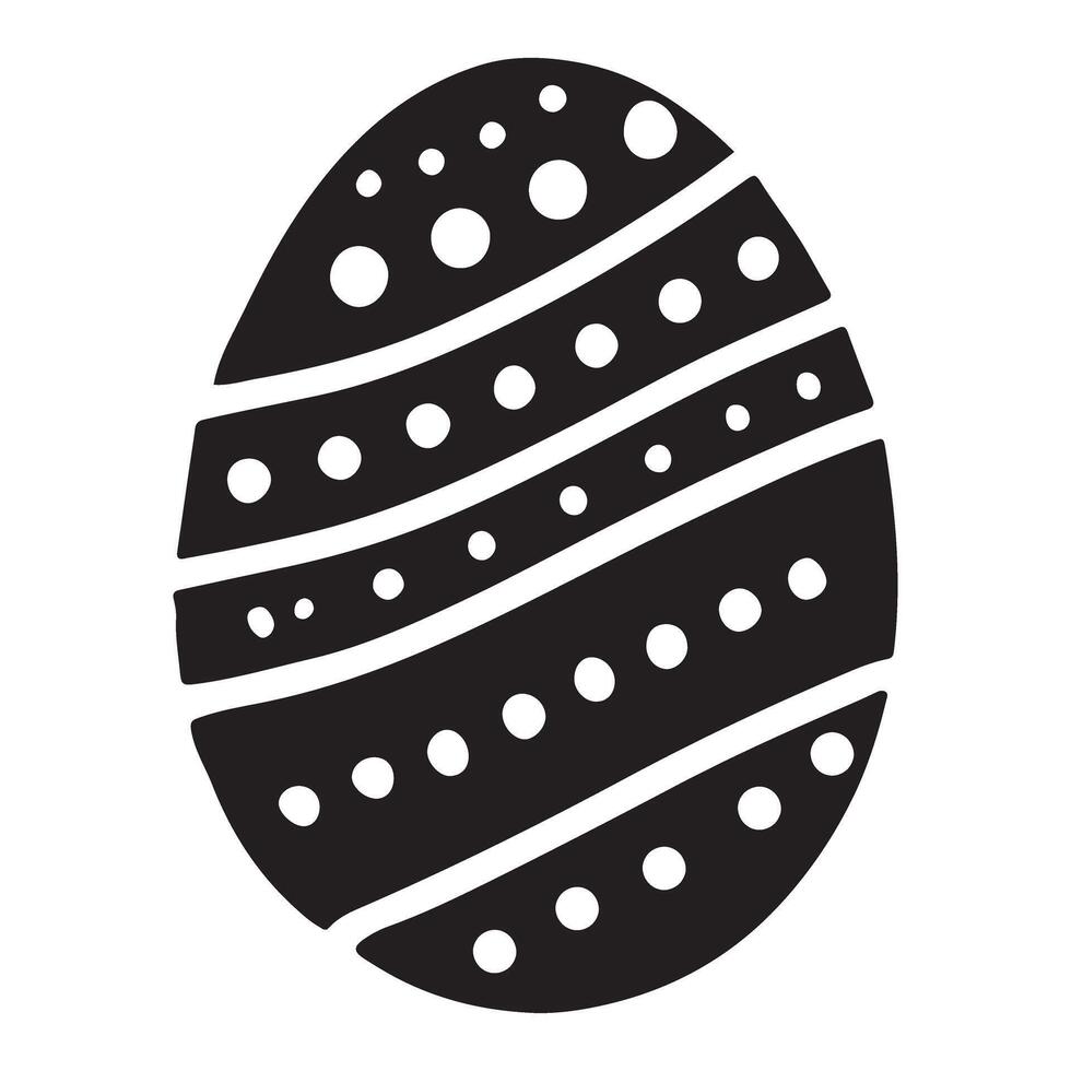 Decorated Easter Egg Silhouette Illustration for Spring vector