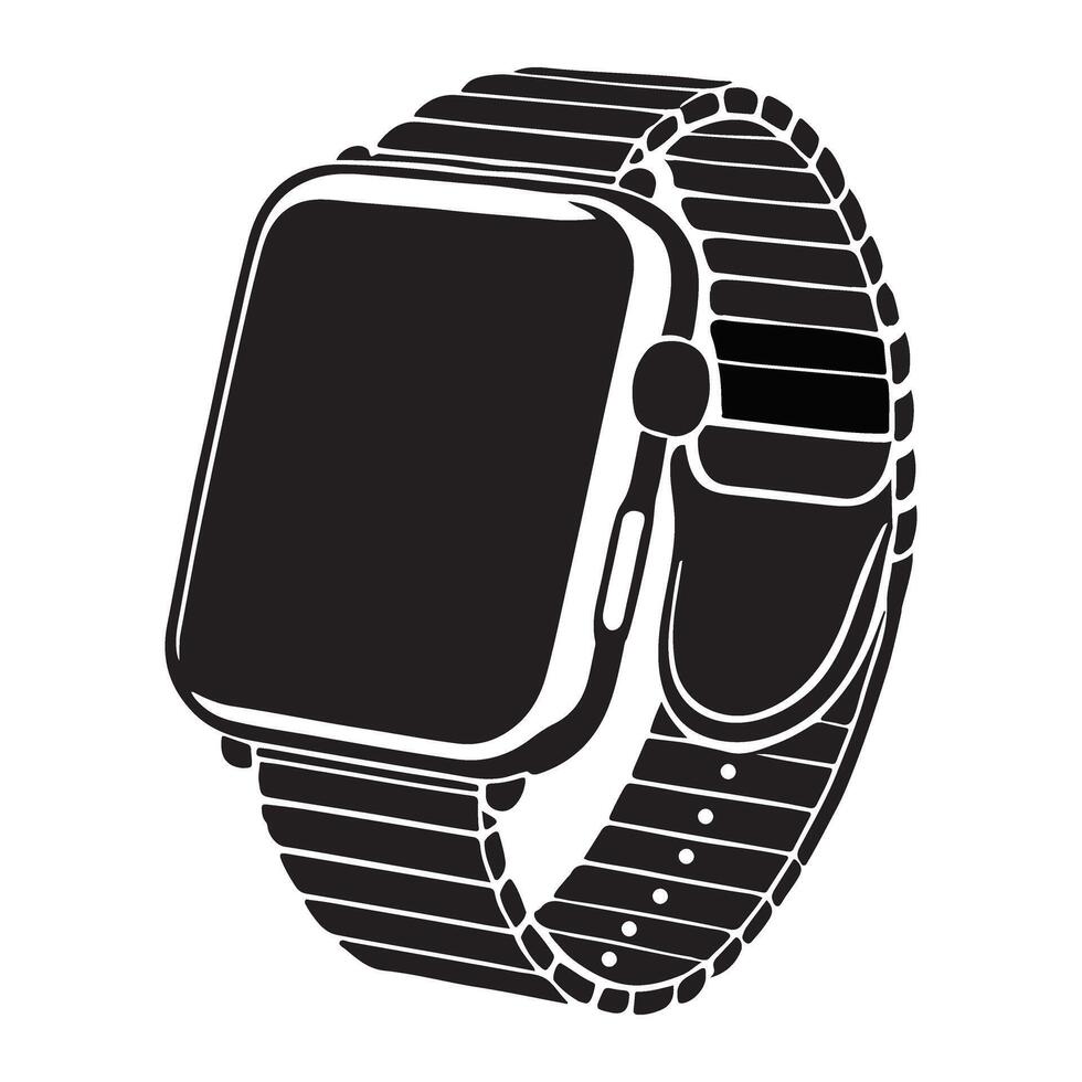 Smartwatch Silhouette Illustration for Modern Designs vector
