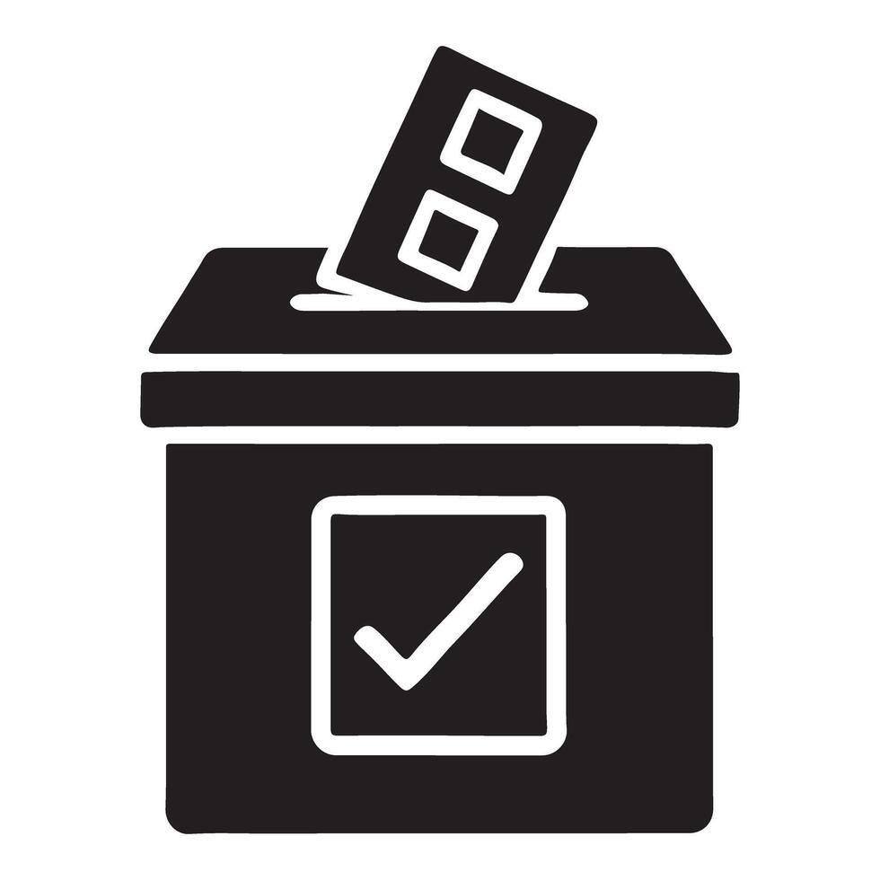 Ballot Box Silhouette with Vote Illustration vector