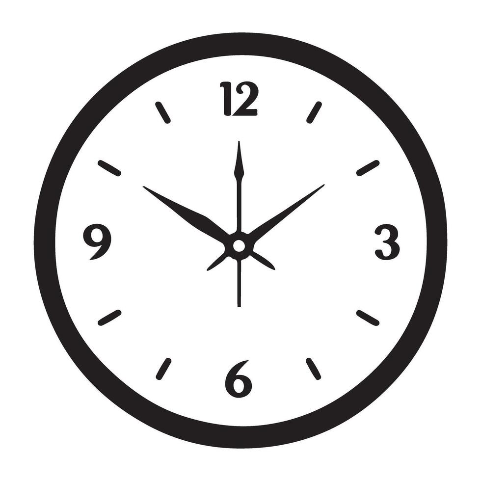 Simple Clock Face with Minimalist Design Illustration vector