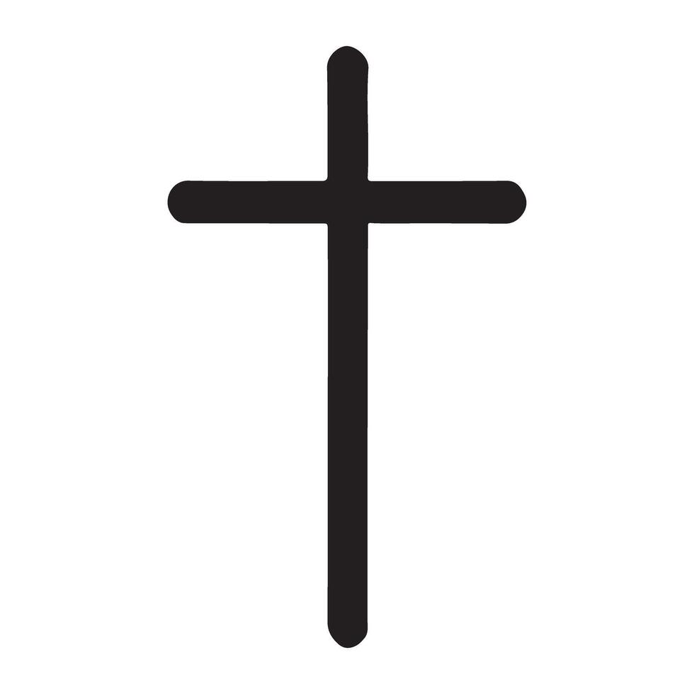 Simple Cross Silhouette Illustration for Religious Design vector